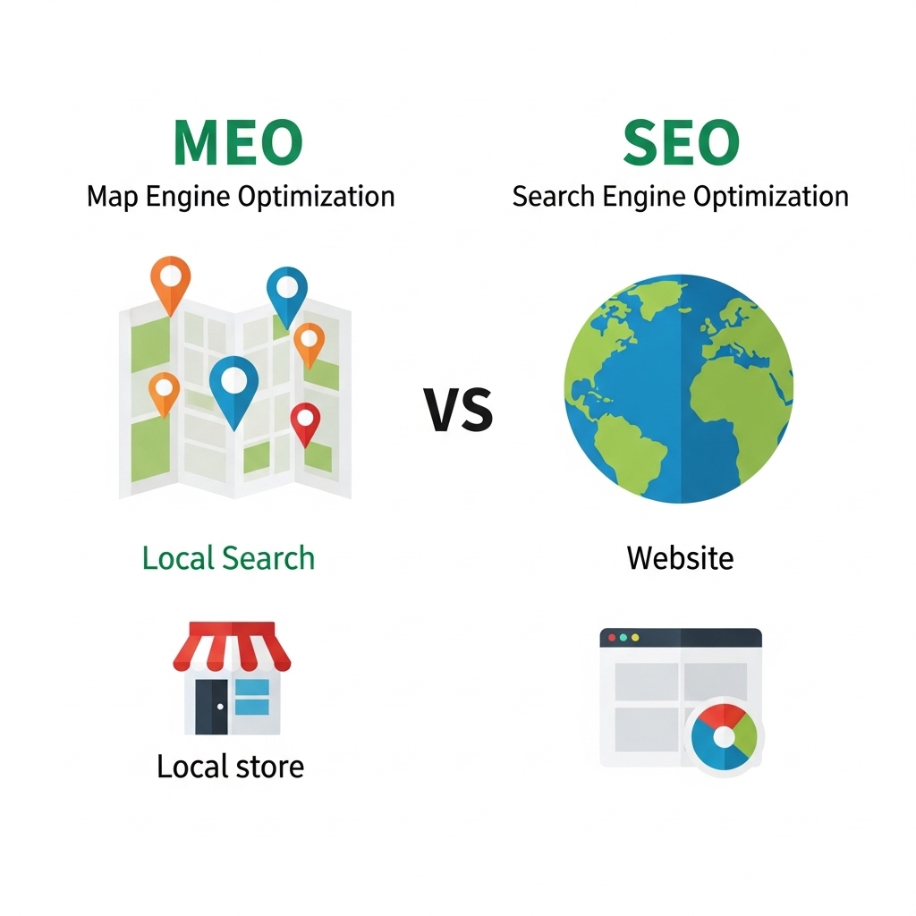 図解：MEOとSEOの違い