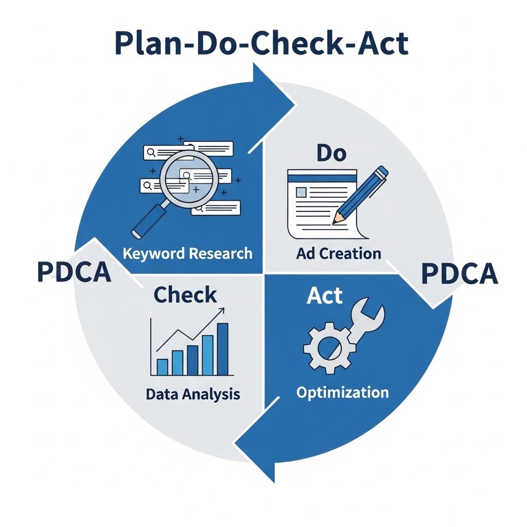 図解：CPC改善のPDCAサイクル