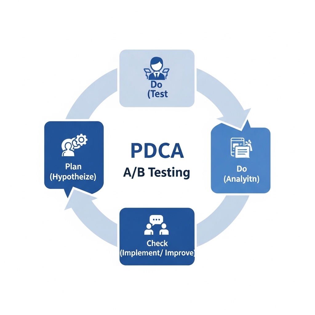 図解：ABテストにおけるPDCAサイクル