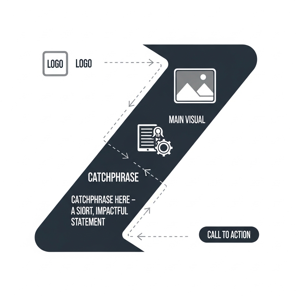 図解：広告バナーのZ型レイアウト