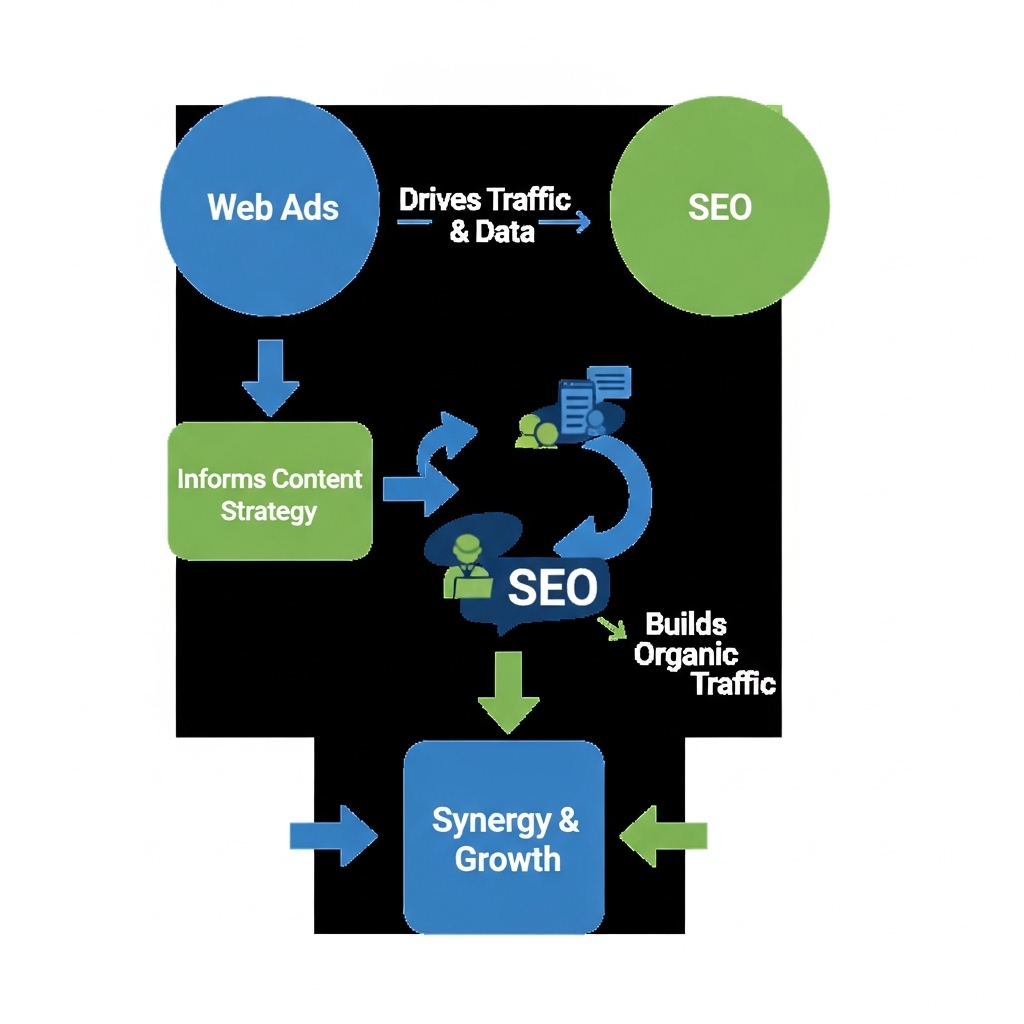図解：SEOとWeb広告のハイブリッド戦略