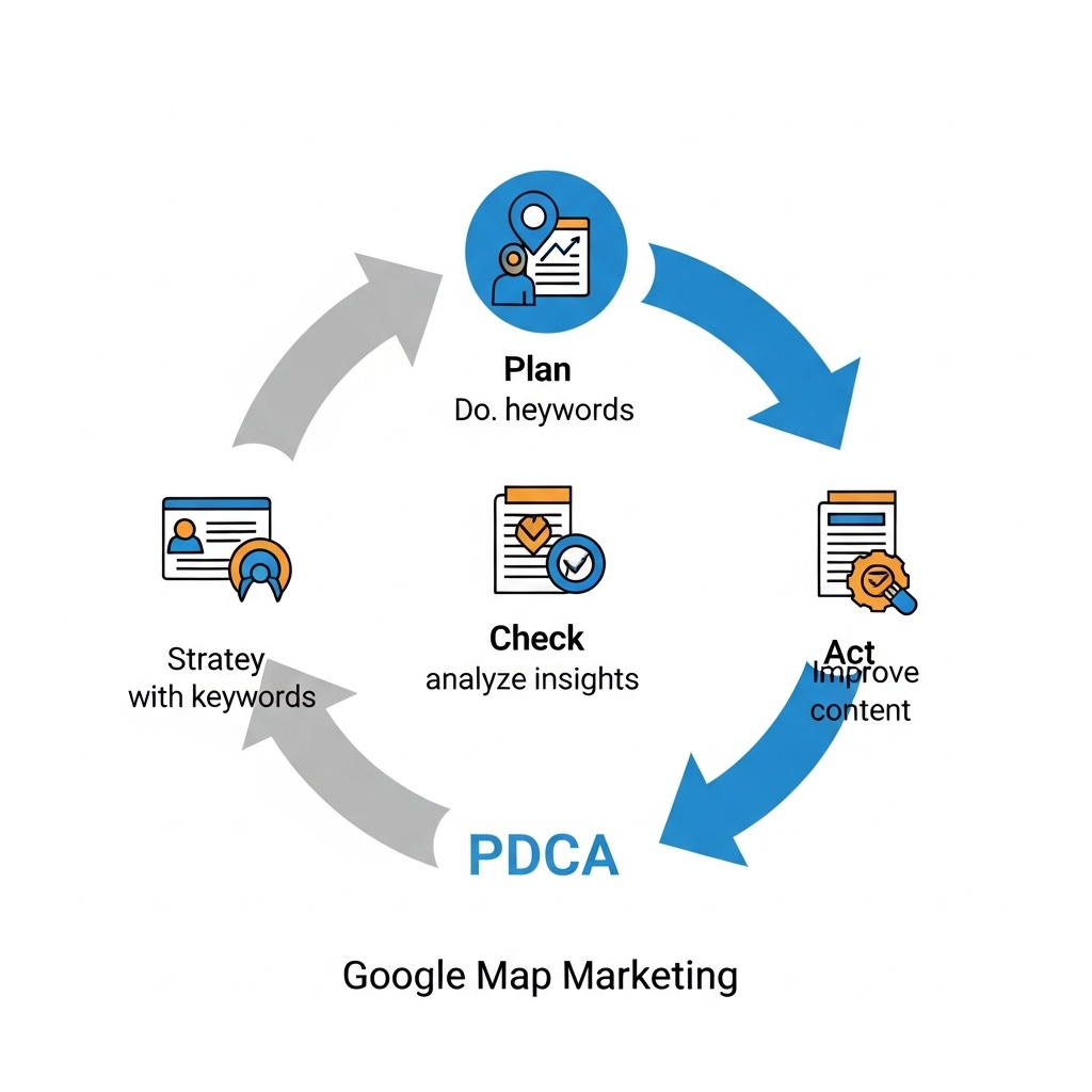 図解：Googleマップ集客のPDCAサイクル