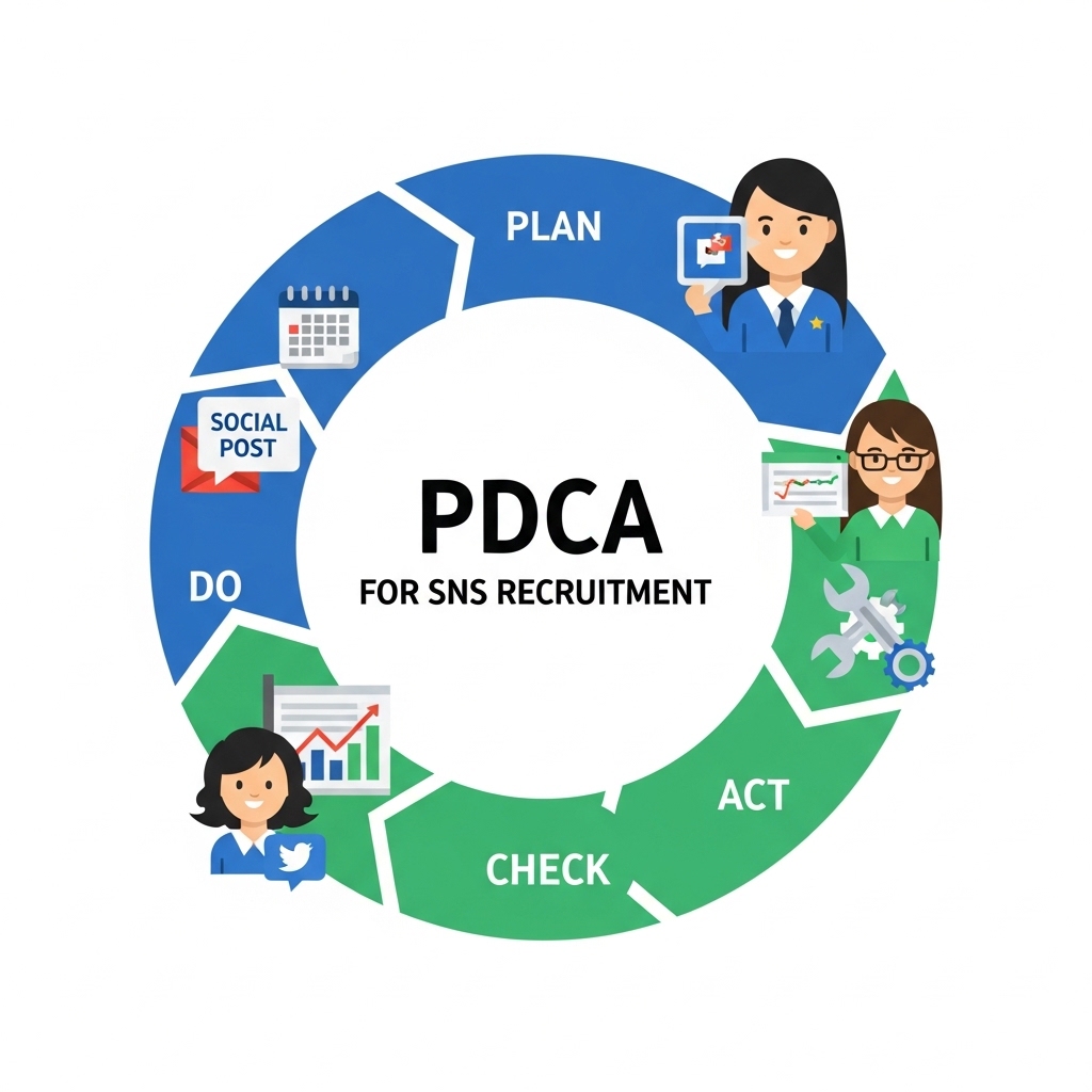 図解：SNS採用のPDCAサイクル