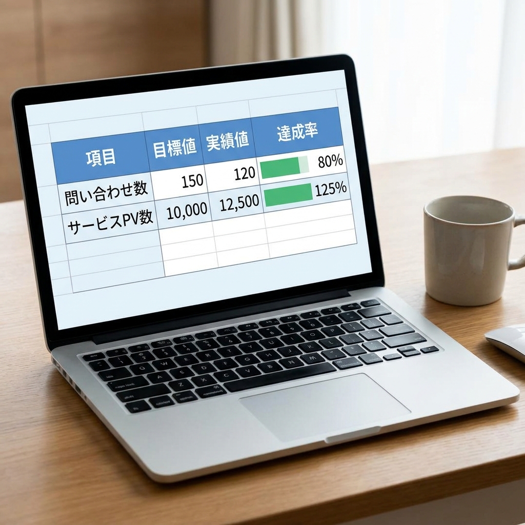 図解:Excelで管理するシンプルなKPI進捗表