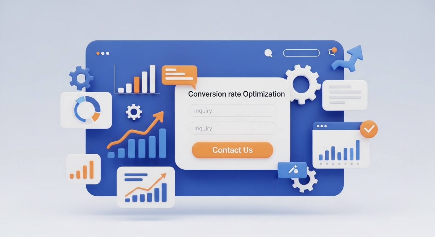 [お問い合わせを増やす！中小企業のためのWebサイト改善ポイントとコンバージョン率向上施策のイメージ画像]